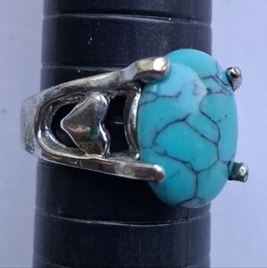 Turquoise and silver ring